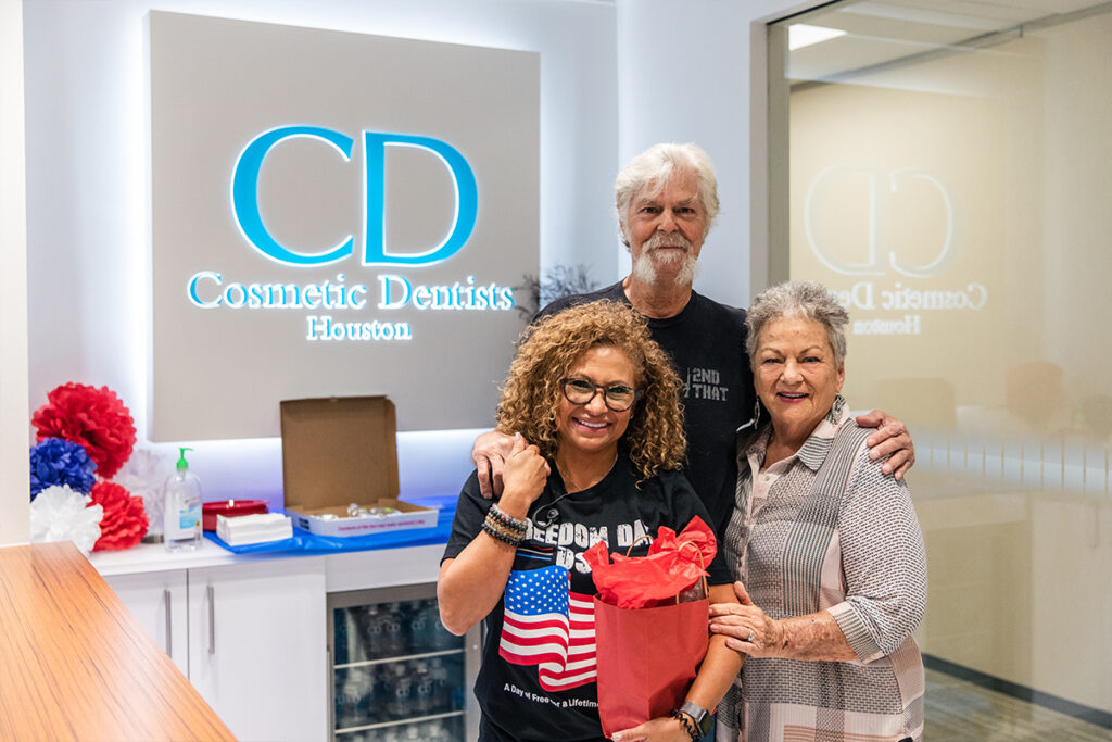 picture of Dr. Amanda Canto and her patients. showing support, to her patients she is more than just a dentist