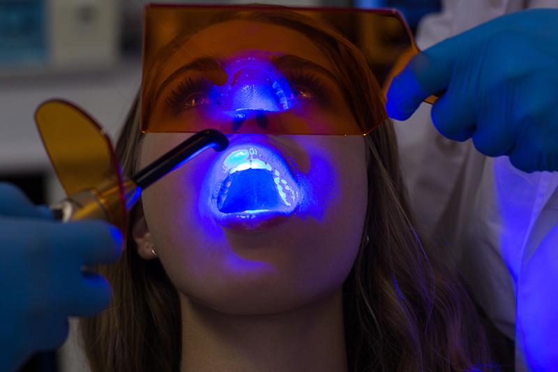 patient at cosmetic dentists houston, the top dentistry in houston receiving oral health